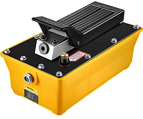 VEVOR Pneumatico a pedale 10000PSI, pompa aria a piede singolo effetto 2,3L serbatoio con tubo olio pistola a spruzzo per cilindri pressa estrattore idraulico, giallo