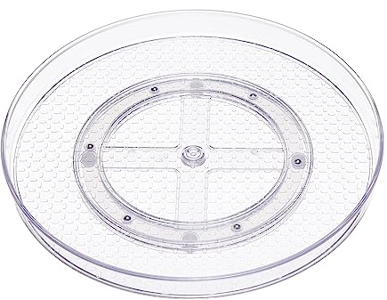 Amazon Basics Lot de 2 plateaux de rangement tournants, transparent, 30,5 cm