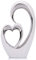 LCCCK Scultura a forma di cuore in ceramica bianca e argento, decorazione per camera da letto, centrotavola romantico per matrimoni, ideale come capanna d'amore, mensola, scrivania, tavolo d'ingresso