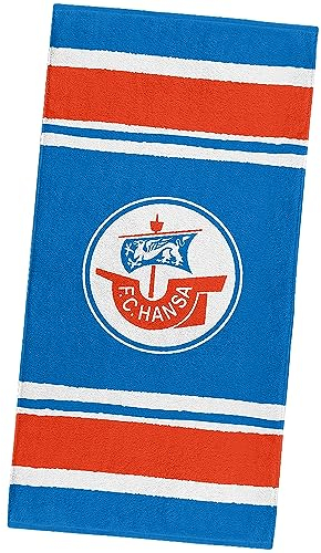 FC Hansa Rostock Velourstuch Handtuch Duschtuch Strandtuch ** Blau-Weiß-Rot ** in 90 x 180 cm