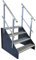 4 Stufen Standtreppe Stahltreppe freistehend Breite 90cm Höhe 84cm anthrazit beidseitiges Geländer