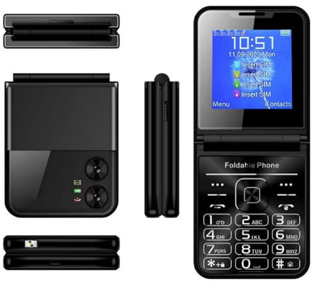 Déverrouillé Flip Senior Téléphone Portable avec Double écran, de Grands Boutons 2G Flip Téléphone pour Les Personnes âgées, Une clé Rapide Dia, Clair Son Fort, intégré LED Lampe