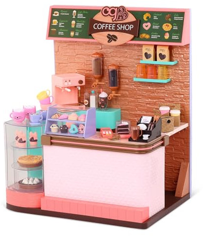 Our Generation - Love U Latte - Coffee Shop Playset - Pretend Food Items - 18-Inch Doll Accessories - Imaginative Play - Toy for Kids 3 Years +