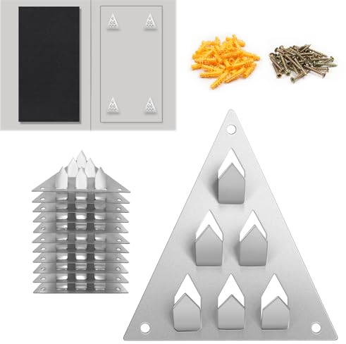 12 Pack Surface Mount Impaler Acoustic Panel Mounting Hardware - 4.6 X 3.9 Triangle Push-On Impaler Mount with Screws, 6-Prong Angled Acoustic Insulation Impaling Clips for Soundproof Wall Panels