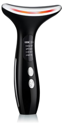 Face Massager,Anti-Wrinkle Face Device,Portable Skin Tightening Beauty Toning Device with 45 ±5°C Heat and 4 Massage Modes for SkinTightening & Neck Lifting EMS Face Toning Firming (Black)