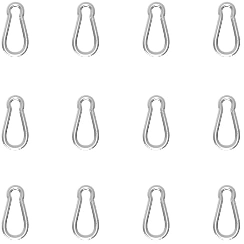 High-PQ 12PCS 4CM Silver Heavy-Duty Spring Snap Hook Carabiner Clips