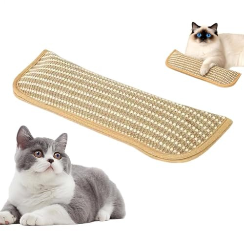 BaYuYPOO Kattmynta kudde leksaker för inomhuskatter – klösdyna i sisal, bitbeständig kattunge tandsprickningsleksaker, interaktiva kattnipp-sparkleksaker för ångestlindring