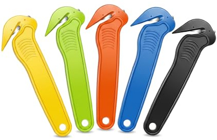 DUINIU Coltello Espresso A Mano Anti-Taglio da 5 Pezzi, Coltello di Sicurezza Portatile Multifunzionale, Utensile da Taglio in Cartone, Adatto per L'Imballaggio in Magazzino, Manuale Fai-da-Te.