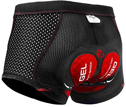 X-TIGER Hombres Ropa Interior de Bicicleta con 5D Gel Acolchado MTB Boxer Ciclismo Pantalones Cortos