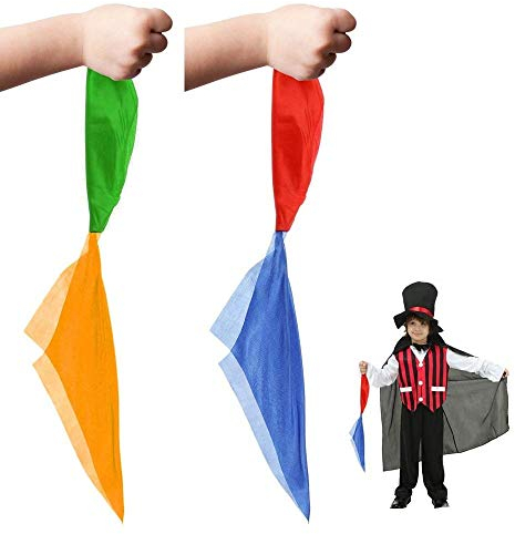 SNAGAROG 2 Pack Magie Schals Zauberrequisiten Taschentuch Farbwechsel Seiden Zaubertricks Zubehör Requisiten für Magier Anfänger Party zeigt Street Magic Liefert