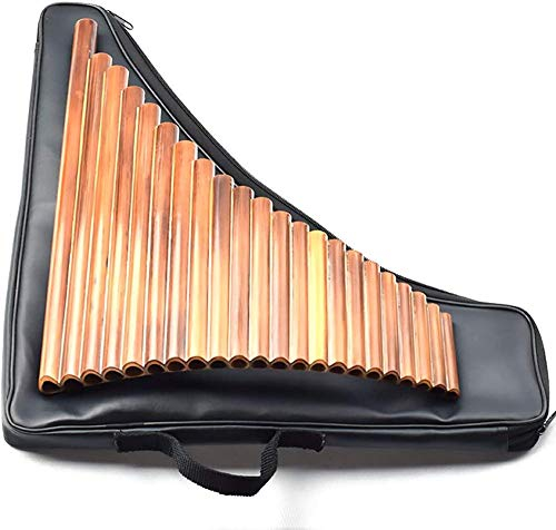YAYY Hölzerne Bambuspfannenflöte 22 Pfeifen Professionell gespielte Panflöte mit Ledertaschenschlüssel F.-Taste G. Upgrade