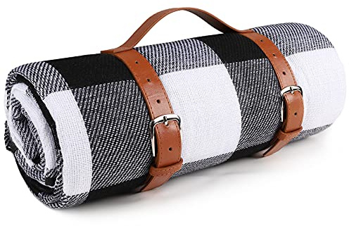 Ben & Bel - Coperta impermeabile e antisabbia, per picnic in famiglia, pieghevole e portatile, con manico in pelle PU, per viaggi all'aperto, campeggio, escursionismo, 150 x 200 cm, XL