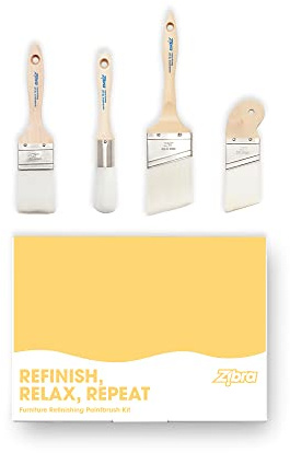 Zibra 4-teiliges Möbelpinsel-Set in Profi-Qualität, für Renovierung und Lackierung von Möbeln