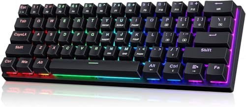 CACKBIRD Clavier Mécanique Azerty，Clavier Gamer Mécanique 60% Câblé - Switchs Bleus - Rétroéclairage LED Personnalisable，Anti-ghosting - Compact et Ergonomique pour FPS, Bureau (PC, Mac)