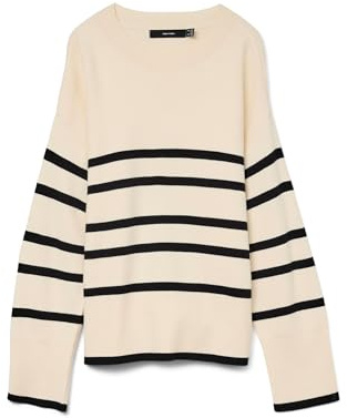 Vero Moda Maglione da Donna VMSABA, Birch-w Black, S
