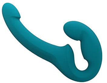 FUN FACTORY Doppeldildo SHARE LITE (Deep Sea Blue), Ultraleichter Strapless Strap-On Dildo für Paare – 100% medizinisches Silikon, Made in Germany - hochwertig & hautfreundlich