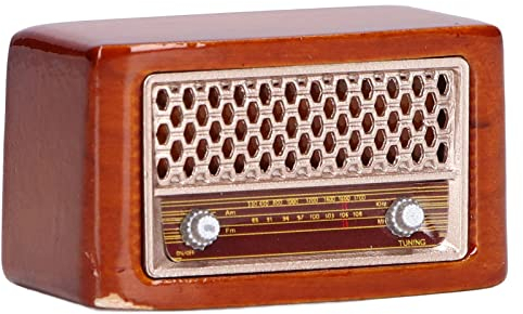Cuifati Puppenhaus-MöBel, 1:12 Miniatur-Radio aus Exquisiter Holzlegierung, Exquisites Niedliches Miniatur-Radio-Modell Im Klassischen Stil, Puppenhaus-DekorationszubehöR