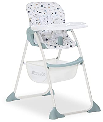 hauck Sit N Fold, Space - Folding Toddler Highchair with Tray & Basket from 6 Months up to 15 kg, Lightweight, Adjustable Backrest & Tray