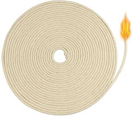 Docht für Öllampen, Suofuolef 10m x Ø 4mm Baumwoll Docht Petroleumlampe für Öllampen und Kerzen DIY Handgefertigte Kerzenherstellung