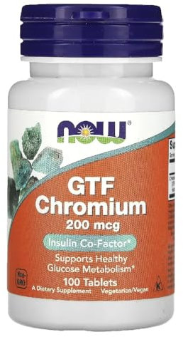 Now Foods - GTF CHROMIUM 200 MCG | Apoyo al Metabolismo de la Glucosa - 100 Tabletas