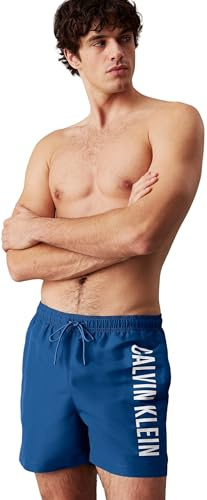 Calvin Klein Uomo Pantaloncino da Bagno Medium Drawstring con Coulisse, Blu (Patch of Blue), L