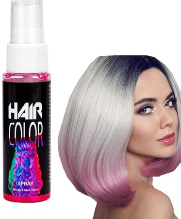 Spray de couleur rose pour cheveux - Spray de couleur temporaire - Coloration temporaire pour cheveux - Coloration instantanée pour Halloween, cosplay