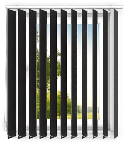 time4blinds - Lamellenvorhang - Vertikaljalousie - Lamellen für Büroarbeitsplätze und für Haus und Wohnung - Vorhang Flächenvorhang Schiebevorhang - 80x175 cm - Klassisch schwarz