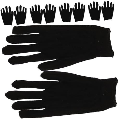 HAMPPLIES 12 Guantes de Algodón Hidratantes para Conducir y Protección Exterior Repetido Color Negro