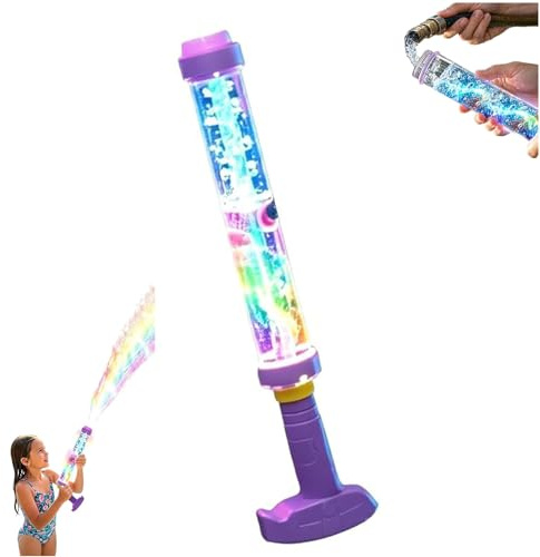 Blaster à Eau LED Arc-en-Ciel Lumineux – Un Plaisir d'été Qui éclate comme par Magie, Pistolet pulvérisateur d'eau à Tirer avec lumières, Jouet créatif pour Les fêtes à la Piscine et (1 PC)
