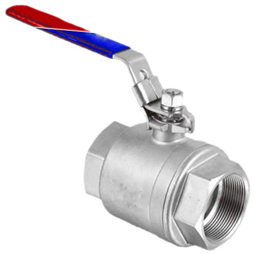 Kugelhahn aus Edelstahl VA rostfrei voller Durchgang 3/4 Rohr Zoll Innengewinde IG x IG DN20 Trinkwasser geeignet Druck PN 63 Bar mit Hebelgriff Wasser Heizung Druckluft Absperr Hahn