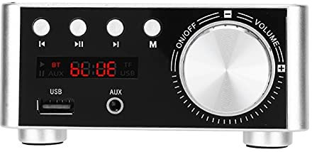 Amplificateur HiFi Bluetooth 5.0, Stéréo 50W, pour Divertissement à Domicile, Argent