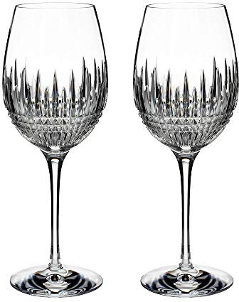 Waterford 1060604 Lismore Diamond Essence Wine Glass Pair, Crystal, Clear