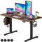 VOSATRON Elektrisch Höhenverstellbarer Schreibtisch 120x60cm Schreibtisch Höhenverstellbar mit Memory-Steuerung und Anti-Kollision Technologie, Rollen, Spleißbrett, Schwarz Rahmen/braun Tischplatte