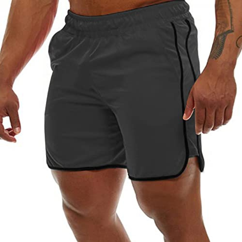 Genfien Sportshorts för män, snabbtorkande, andningsbara löparshorts i nät, med fickor, sommar
