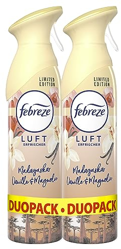 Febreze Madagaskar Vanille & Magnolie Lufterfrischer Raumspray entfernt Gerüche und hinterlässt Frischeduft 600ml