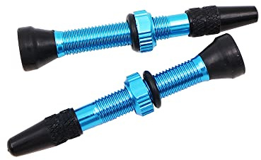 ANCLLO 2 Piezas Bicicleta Aleación De Aluminio Tubeless Presta Valve Stem 40Mm Neumático Válvula Francesa con Tapa Cubiertas Antipolvo para Neumático De Vacío De Mountain Road Bike-Azul