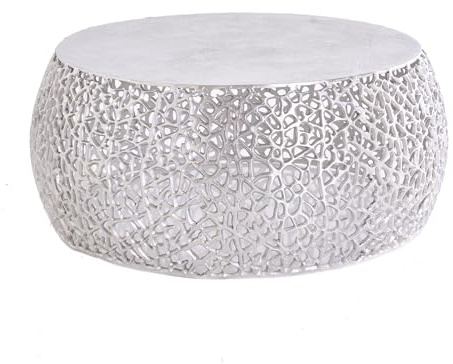 Riess Ambiente Filigraner Design Couchtisch Leaf 75cm Silber antik Handmade Beistelltisch für Dein Wohnzimmer