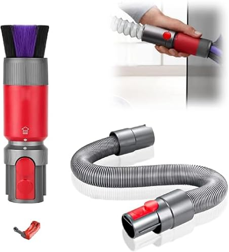 Toaren Rückstandsloser Staubpinsel Staubsauger,Staubsauger Zubehör,Kratzfreie Staubbürste für Dyson Outsize,V15/V8/V10/V11/V12 mit Flexibler Schlauch,Effektiven Staubentfernung,Ersatz Zubehör