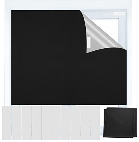 Store Occultant sans Perçage pour Velux, 150x200cm Rideau Occultant sans Percage, Tissu Occultant Ombrage Store Thermique, Store Occultant pour Fenêtre de Toit pour Voyage Famille