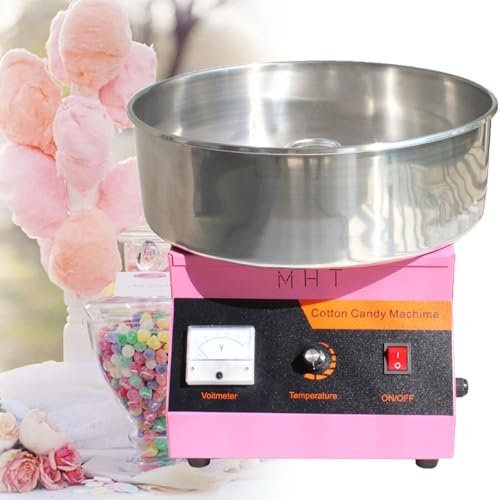 ylpddmm Cotton Candy Machine with Stainless Steel Bowl,Electric Cotton Candy Machine,for Family Events Home Birthday Party Carnival,1000W, Pink