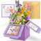 Hierein Butterfly Flower Pop Up Birthday Cards, 3D Happy Birthday Cards Box for Women, Pop-up Gift Box with Envelope and Blank Cards, Personalised Greeting Cards for Daughter Wife Sister Mum