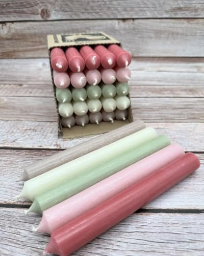 Kerzenfarm Hahn Stabkerzen-Set, 18cm Höhe, 22mm Durchmesser, 5 Farben, Bunte Kerzenbox (BOX 6)