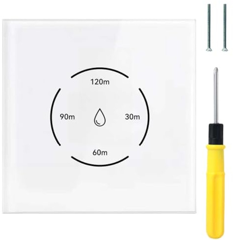 Acmerota Immersion Heater Timer Switch 40A Smart WiFi Water Heater Switch 8000W Smart Touch Boiler Manual 4-Gear Timer 30/60/90/120Min Compatible with Alexa Google Home & SmartLife APP (White)