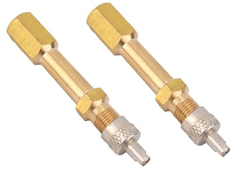 Fukaisu 2pz Prolunghe Valvola, Adattatore Pneumatico in Ottone da 50mm Pesante con Foro Dritto Kit Estensione Gonfiaggio Universale per Auto Camion Moto Bici Tosaerba Scooter
