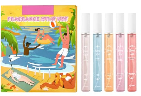 Mini Parfüm Set, Verschiedene Düfte, Lang Anhaltendes und Frisch Fruchtiges Spray für Frauen, Frischer& Milder, Haar& Körper Parfüm, Women's Bodyspray, parfum miniaturen-set (5×10ml, 1)