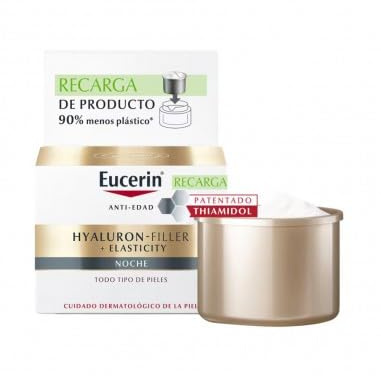 Eucerin Hyaluron Filler Elasticity Anti-Falten-Nachtcreme mit Hyaluronsäure und Arganöl, für normale und Mischhaut, 50 ml