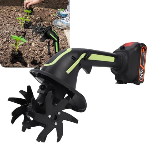 ZJchao Motocoltivatore a Batteria Motozappa Elettrica da Giardino Motozappa Alimentata a Batteria con 2 Batterie Agli Ioni di Litio per Giardinaggio su Prato Coltivazione del (Spina europea)