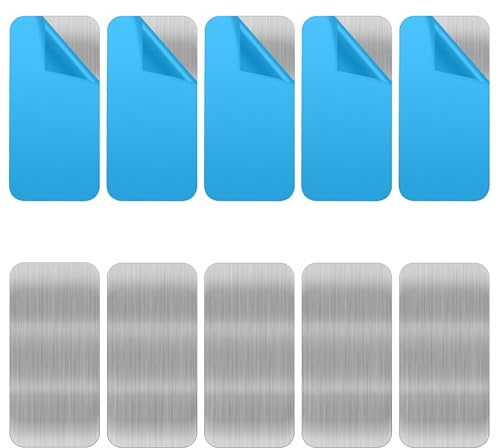 10Pcs Under Cabinet Lights Mount Metal Plates, Replacement Magnetic Strips with Adhesive Backing Sticky Iron Strips Sticker, Magnetic Under Cabinet Lighting Rechargeable Motion Sensor Lights Wireless