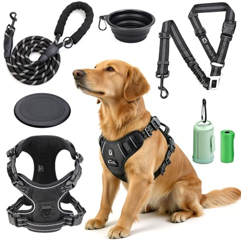 Arnes Perro, Conjunto de arnés y Correa para Perros cinturón de Seguridad