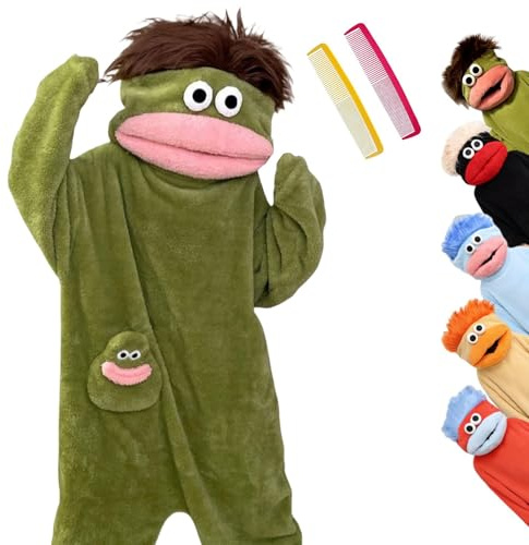 Funny Onesie Pajamas For Adult Snuggle Goof Monster Onesie Silly Monster Plush Cozy Home Loungewear Fun Cozy Relaxing Cute Big Mouth Monsters Green Plush Pajamas Sleepwear